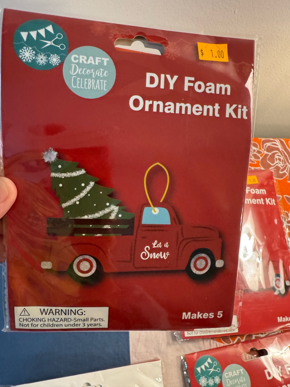 Lot of six DIY foam ornament kits